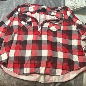 Buffalo Plaid button up shirt.